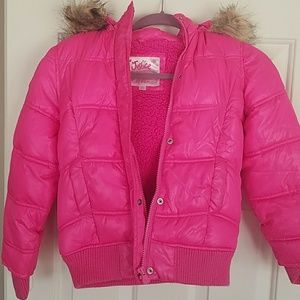 Justice Hot Pink Puffy Coat